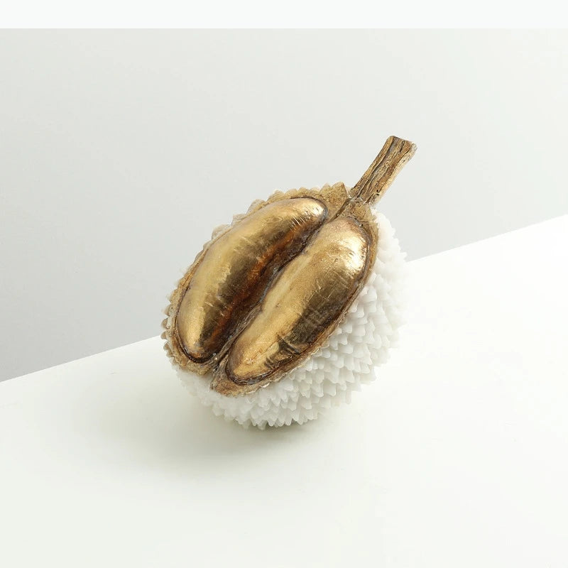 sculpture durian or moderne décoration intérieure contemporaine artiste brillance dorée chambre salon