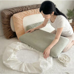 taies d'oreiller coton vert clair rayures horizontales moderne 48x74cm 40x60cm 30x50cm respectueux environnement non