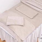serviettes massage microfibre douce absorbante moderne élastique set cinq pièces beigeclair