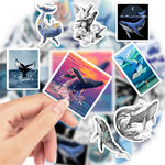 sticker baleine océan abstrait moderne waterproof bleu blanc noir rose vert jaune adultes adolescents