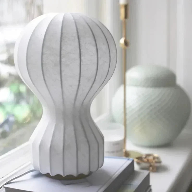 lampe table moderne blanc rayures verticales adhésif base lampe 10W LED chambre coucher(toucher interrupteur)