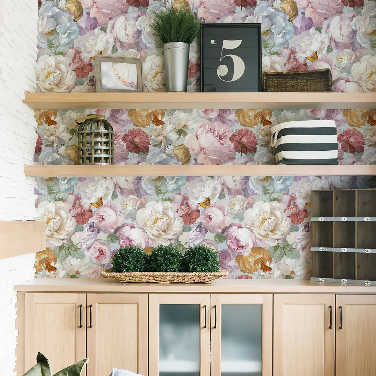 papier peint floral autocollant résistant l'eau vintage rustique moderne scandinave chambre salon