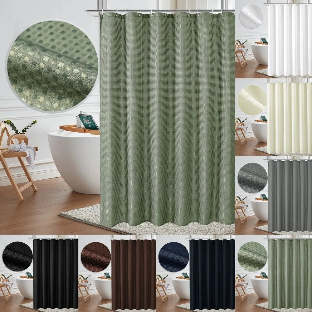 rideau douche moderne vert olive noir marron foncé bleu marine blanc beige gris texture