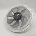 ventilateur led moderne télécommande blanc noir transparent cristal airflow lumiere vitesses
