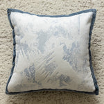 housse coussin carrée jacquard motif floral vert beige gris décoration salon chambre moderne chic