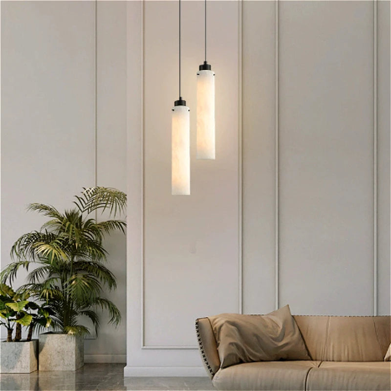 lampe suspendue marbre moderne blanc noir salle bain salon chambre