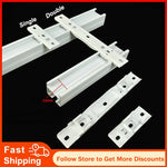 rideau support ressort blanc moderne accessoire inoxydable fixations rails électriques