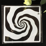 gabarits peinture moderne motifs géométriques horloges feuilles spirales blanc opaques