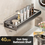étagère murale adhésive sans perçage gris métallisé moderne 30cm 40cm 50cm 60cm