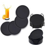 coasters silicone antidérapants antiadhésifs noirs modernes boissons chaudes froides table transparents respectueux environnement