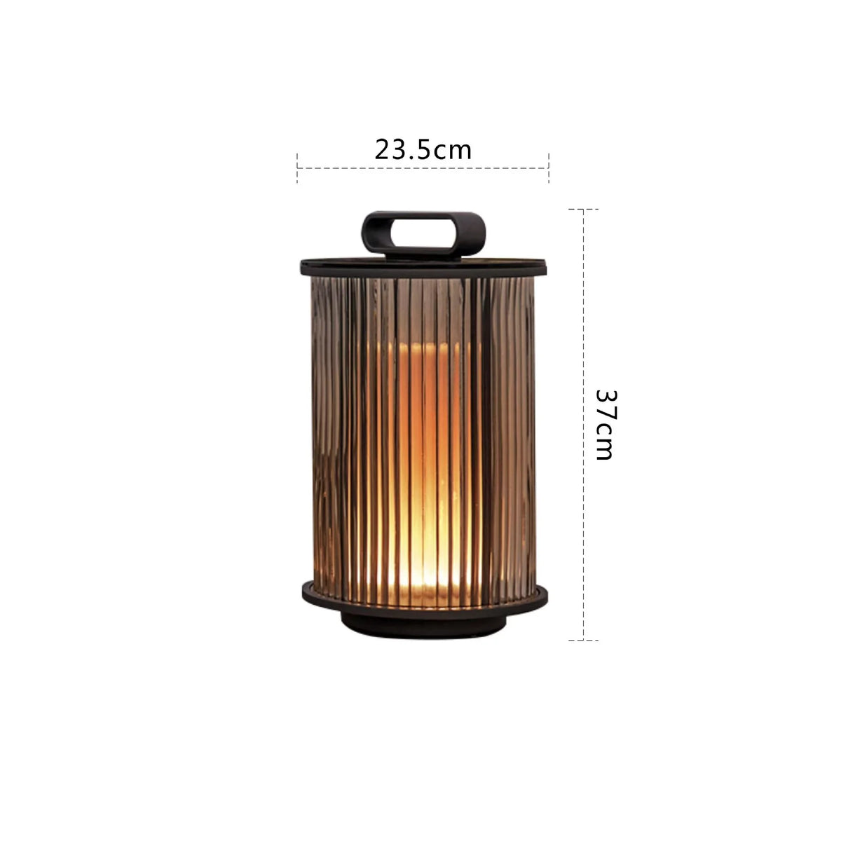 lanterne moderne noire transparente rayures verticales led haute qualité verre inoxydable