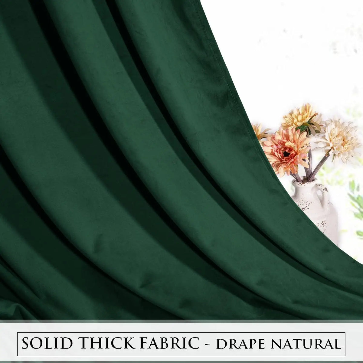 rideau velours vert moderne 100 polyester fenêtre française opaque salon
