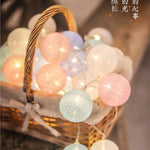 guirlande lumineuse rose bleu blanc boules tissées modernes anniversaire mariage noël festive