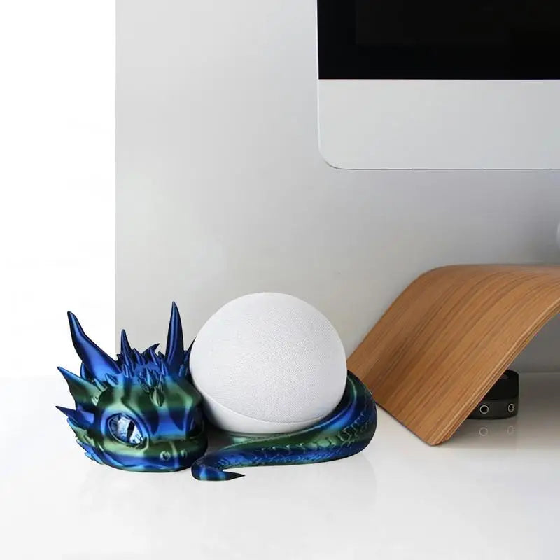 support enceinte connectée dragon stylisé impression 3d fantaisie couleur rouge bleu vert violet noire
