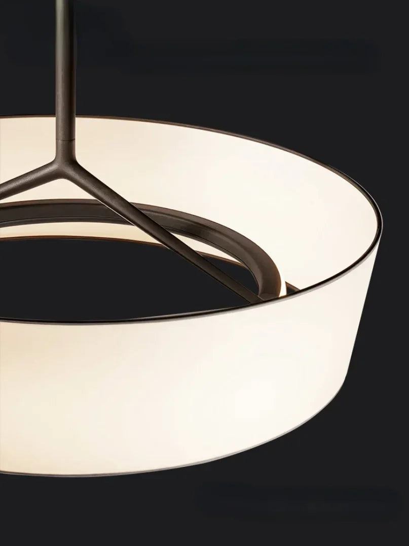 suspension lumineuse moderne minimaliste abat jour blanc structure marron texturé métal 90 260V