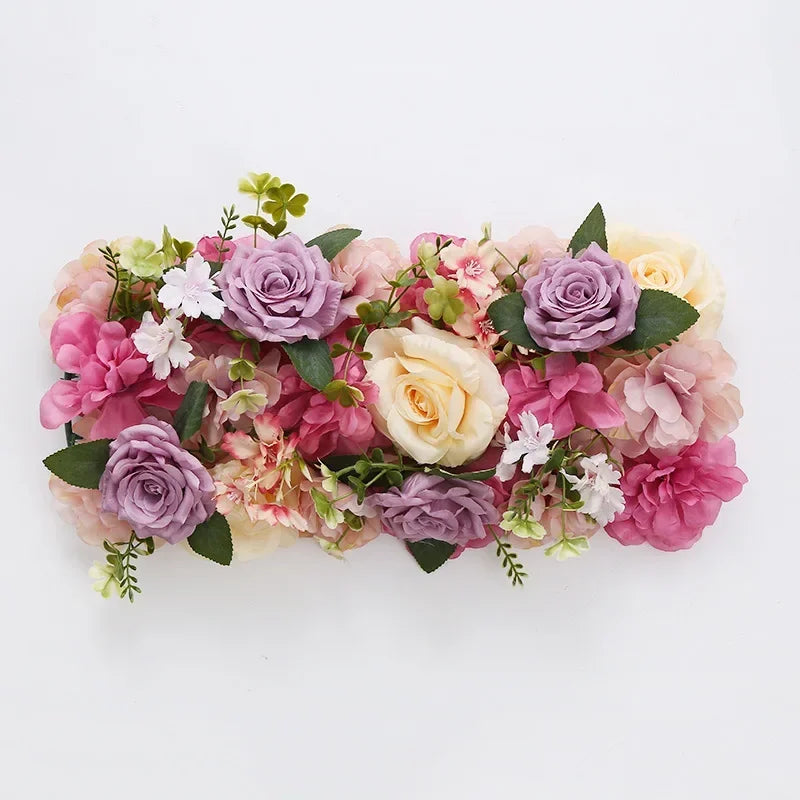 décoration murale couronne fleurs artificielles classique intérieur anniversaire mariage vert rose blanc