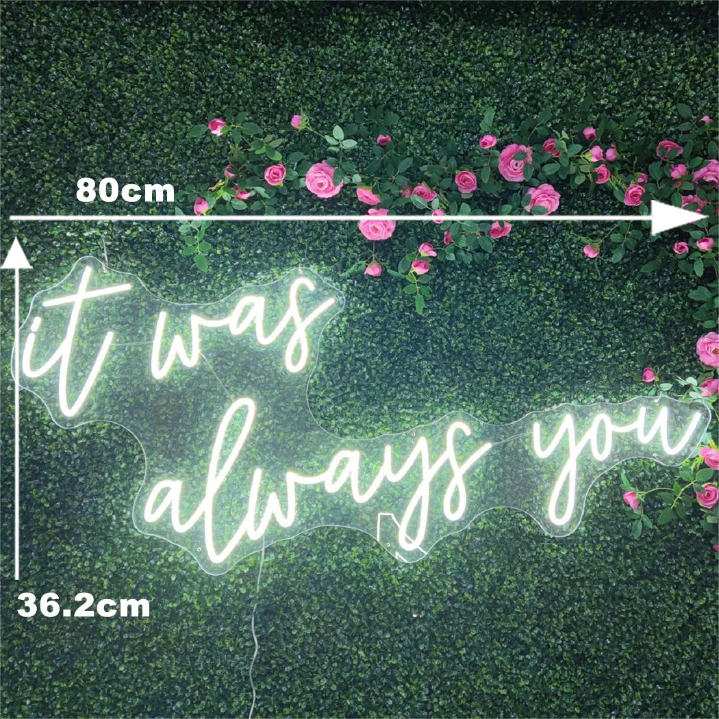 néon lumineux blanc it was always you moderne élégant intérieur extérieur dimmable 80cm 36.2cm