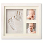 cadre photo blanc empreintes mains pieds moderne élégant crochet photos bébé