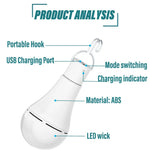 ampoule led solaire blanc moderne ip65 étanche recharge usb campingextérieururgence