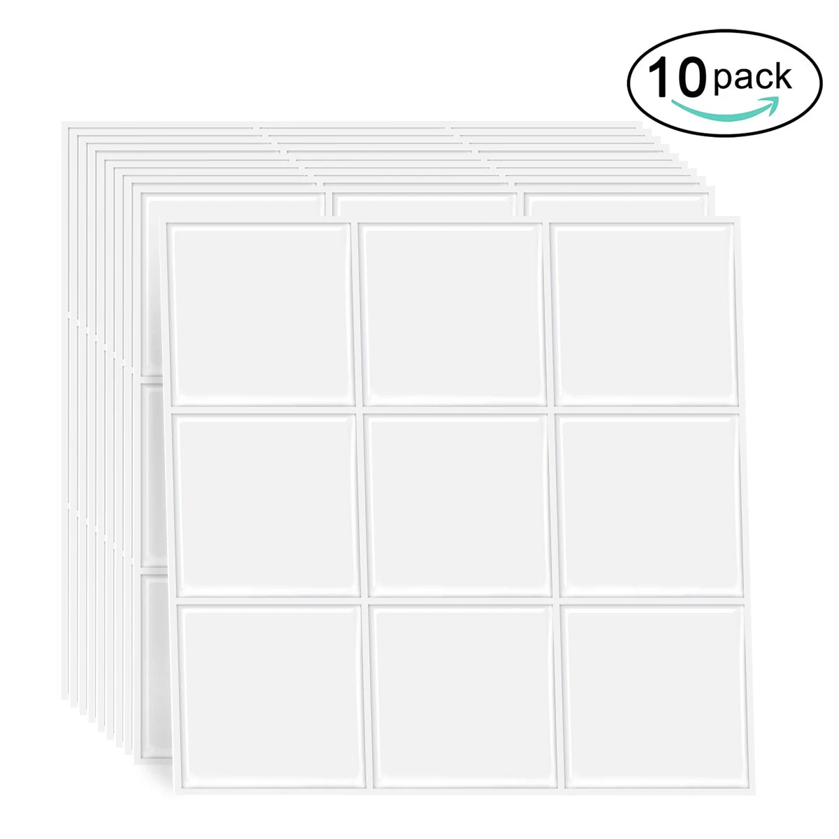 autocollants carreaux mur blancs modernes 3d adhésifs décoration maison 305x305mm 10feuilles