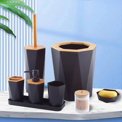 Ensemble accessoires salle de bain luxe 8 pièces vue d'ensemble