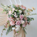 bouquet artificiel rose feuilles vertes mariage anniversaire baby shower extérieur classique fleurs variées