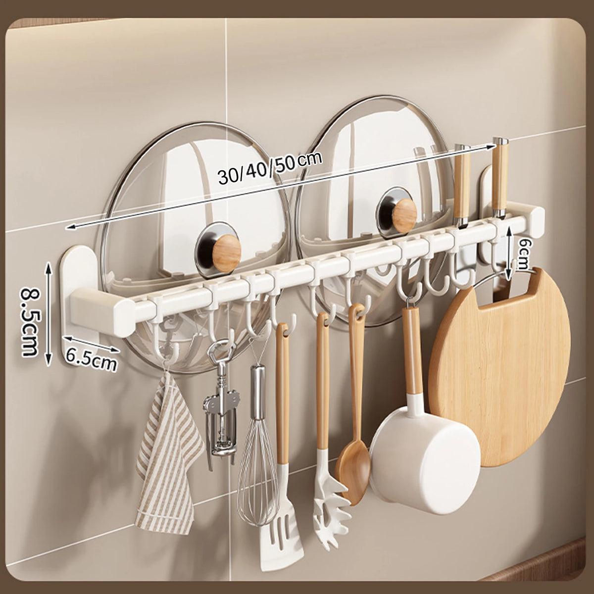 porte couteaux adhésif moderne sac main cuillères cuisine rangement blanc couteaux pinceaux pot grille