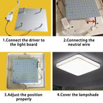 ampoule led panneau carré bleu clair 12w 18w 9w moderne fixations