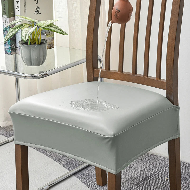 coussin chaise moderne noir uni imperméable adhésif lavable amovible polyester spandex cuisine banquet salon