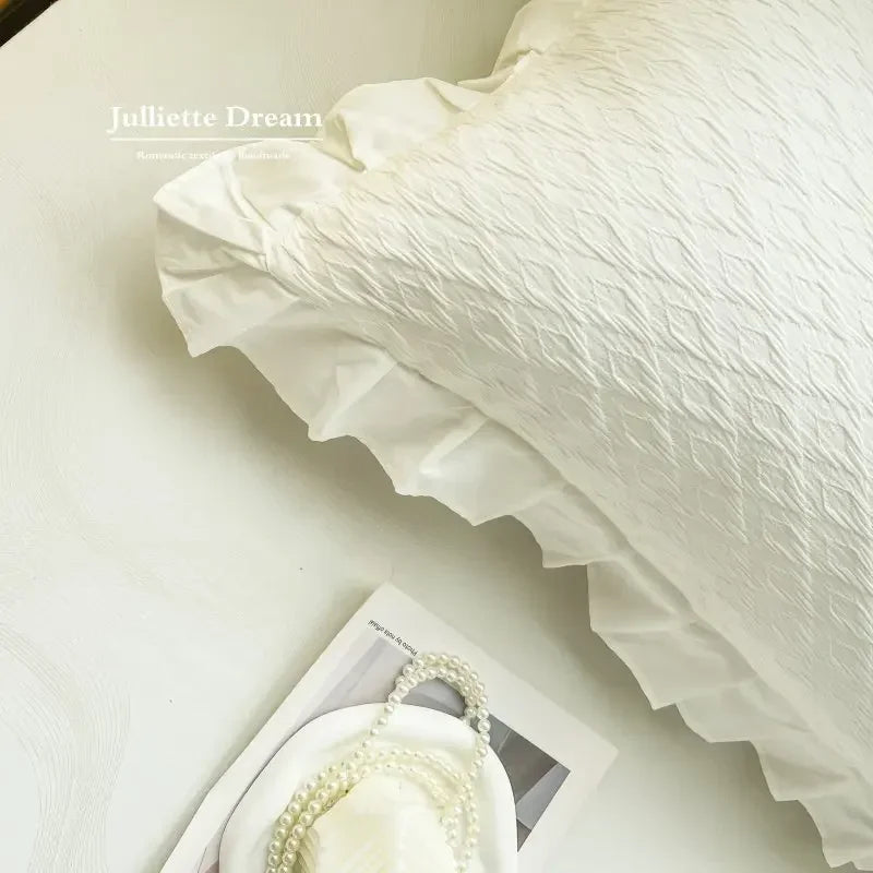 coussin maison motif géométrique vintage blanc beige vert rose jaune
