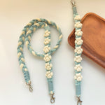 cordons macramé polyester 6mm bleu clair blanc vert rose jaune gris beige créatif artisanal