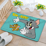 tapis sol jaune rose bleu vert turquoise dessins animés tom jerry antidérapant absorbant eau