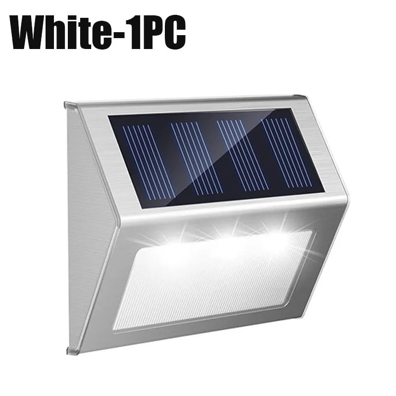 lampe solaire murale moderne led acier inoxydable argenté autocontrôle hydrofuge ip44