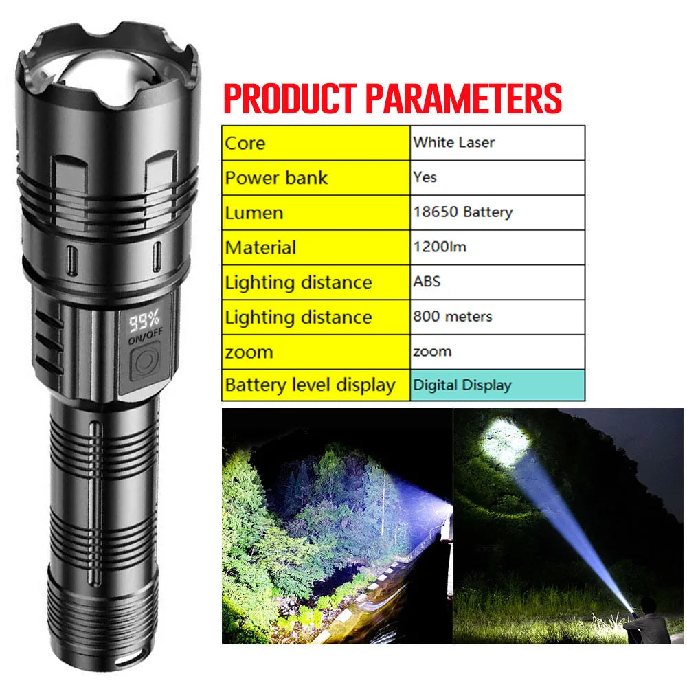 lampe torche led puissante rechargeable panneau solaire intégré lumière intense résistante chocs auto défense