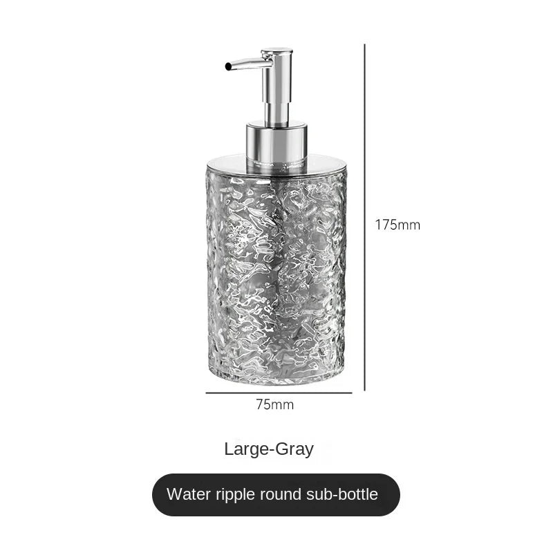 distributeur savon liquide transparent texture ondulée moderne salle bain cuisine rechargeable pump bouchon