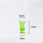 vases résine relief transparents opaques vintage couleurs vert rouge gris bleu violet set 5pcs