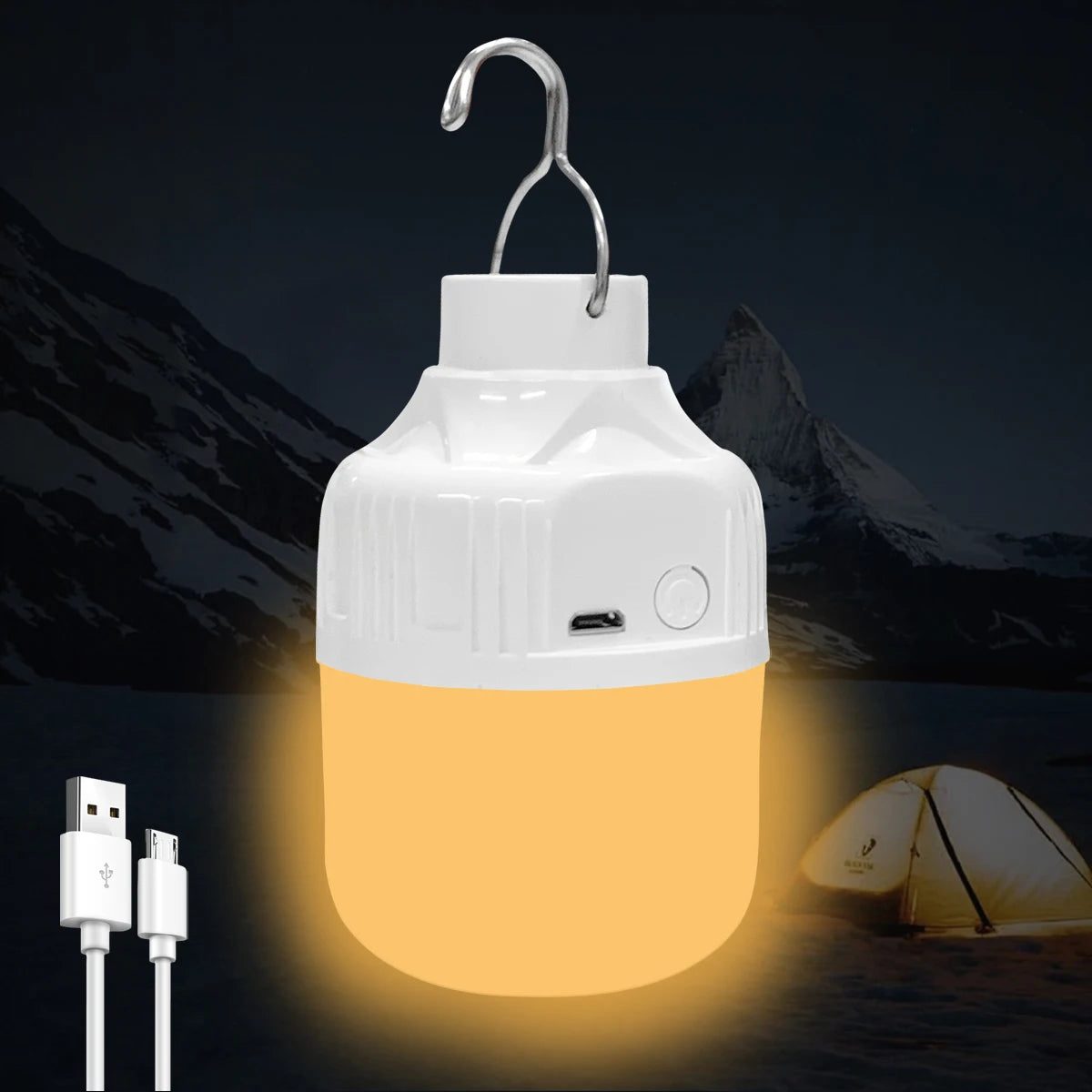 lampe camping rechargeable led blanc moderne haute luminosité usb