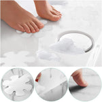 tapis bain adhésifs antidérapants blanc motif fleurs moderne salle bain respectueux environnement