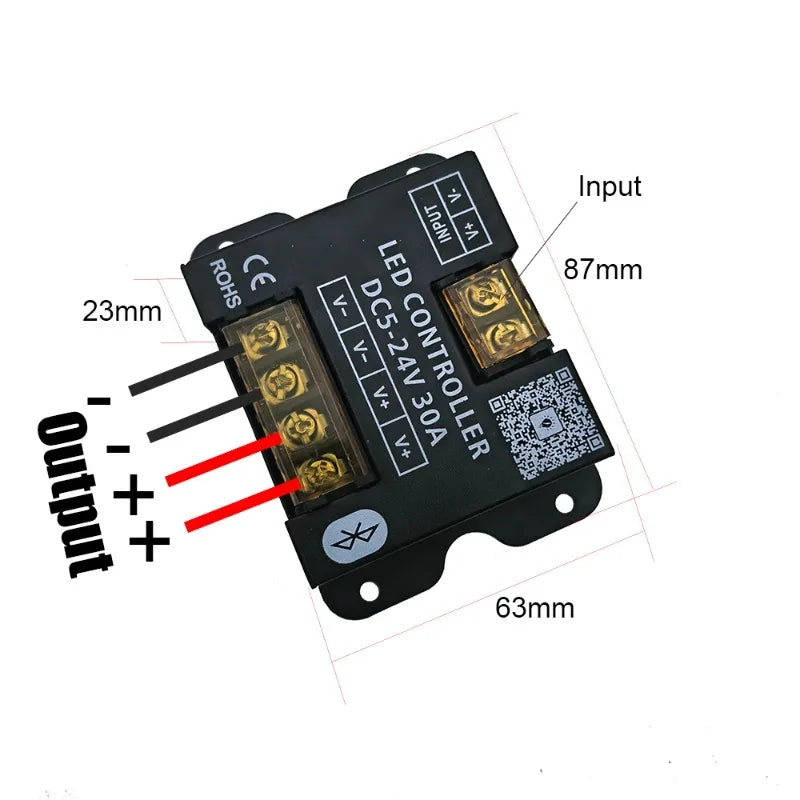 contrôleur led bluetooth télécommande rf sans fil batterie intégrée variateur 360w moderne vis fixations