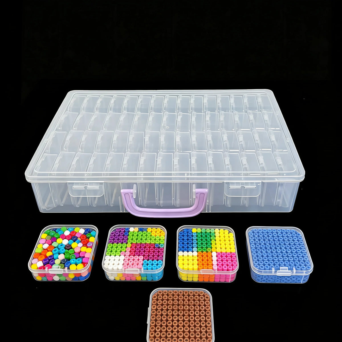 boîte rangement transparente compartiments artisanat bijoux triage accessoires bricolage mosaïque diamant paint petit objet