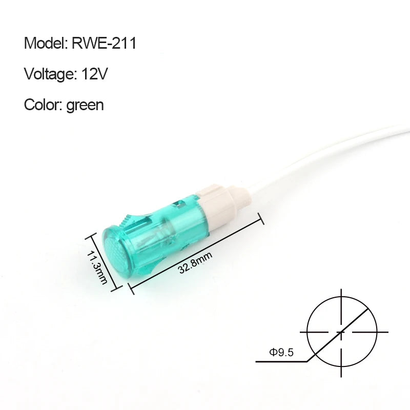 signal indicateur rouge vert jaune transparent moderne câble blanc 12V 220V 24VDC