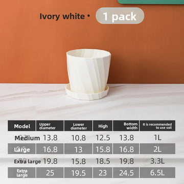 pots fleurs grandes tailles plastique blanc bleu rose rayures modernes minimaliste plateau medium large