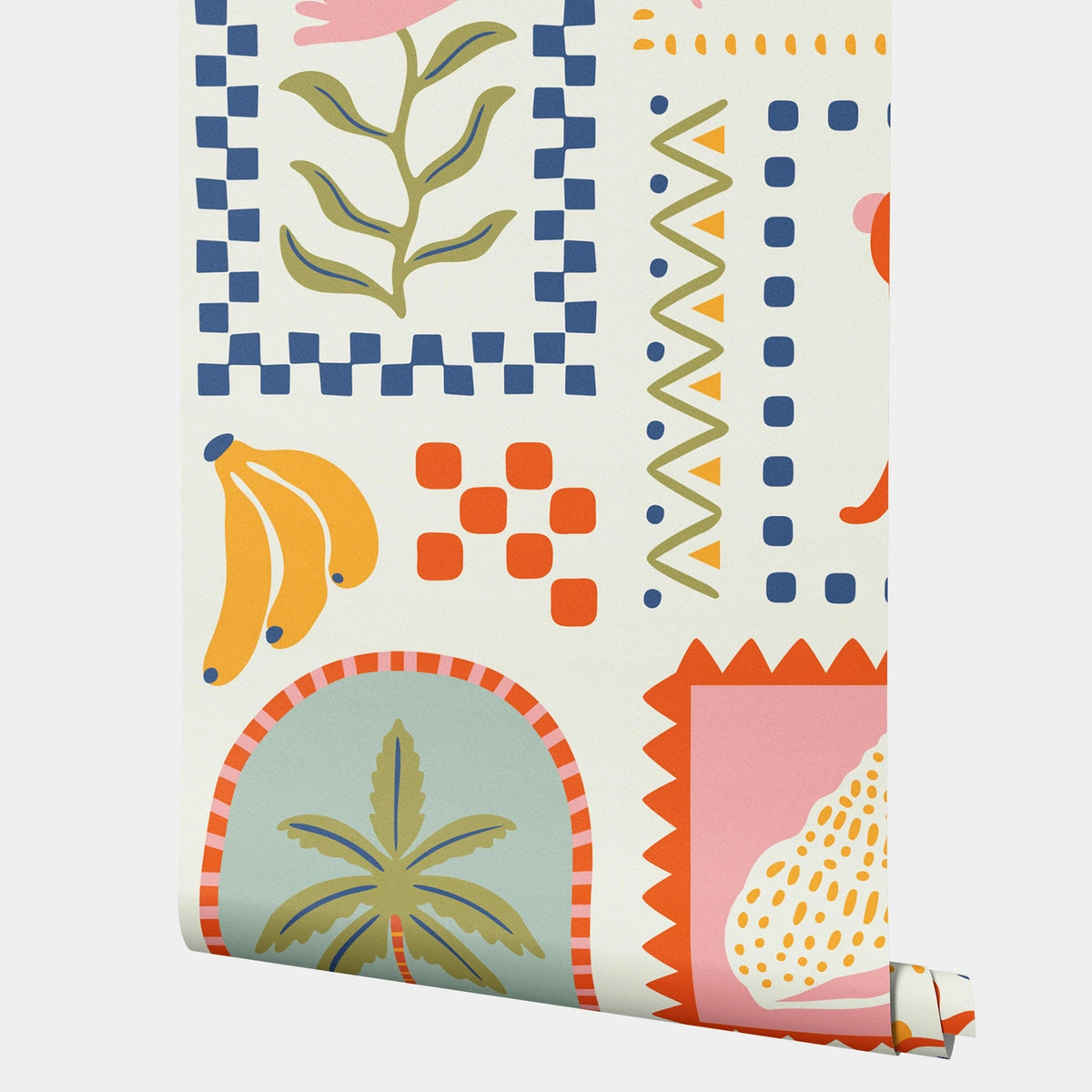 papier peint moderne patchwork floral animal geometrique autocollant multicolore enfants chambre