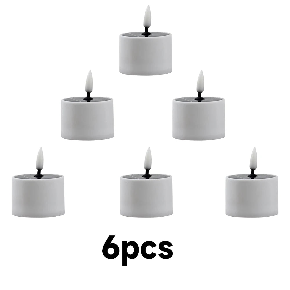 éclairage solaire led bougie blanche moderne sans flamme étanche jardinextérieur autonomepose