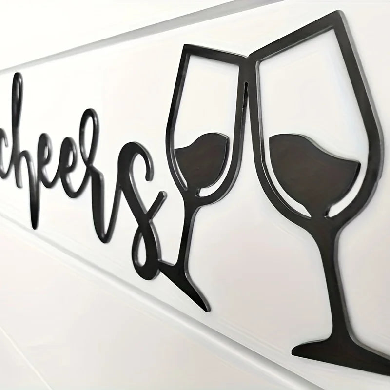 décoration murale moderne plaque noire cheers verres minimaliste chambre salon