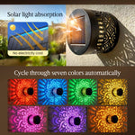 lampe solaire murale noire motif ajouré ip65 led moderne adhésive extérieure jardin couloir decoration