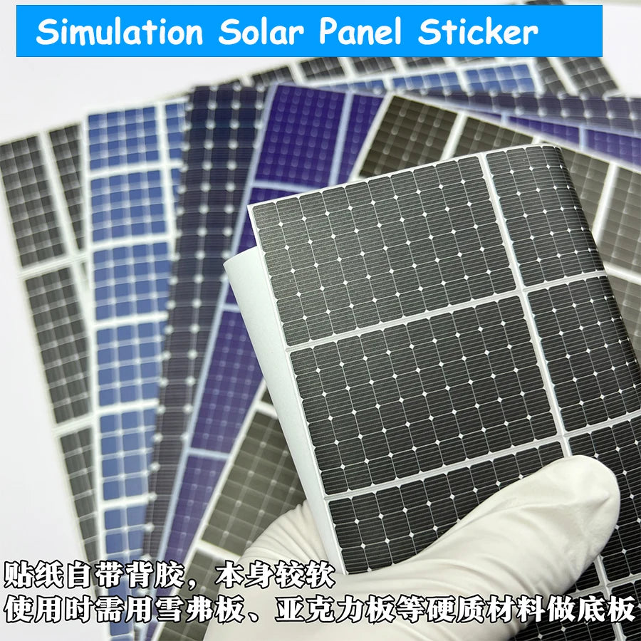 simulateur panneau solaire papier autocollant noir bleu adhésif back diorama modélisation building kit pièces