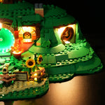 lampe led lego construction vert brun anneaux comté décoration diy floconnels motifs floraux architecture