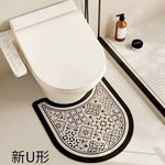 tapis toilette moderne gris beige noir motifs géométriques anti dérapant rapide absorbant