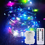 guirlande lumineuse or argent bleu led clips moderne télécommande autonomes